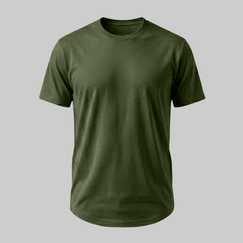 Playera Verde con Corte Curvo - tono uniforme HdT