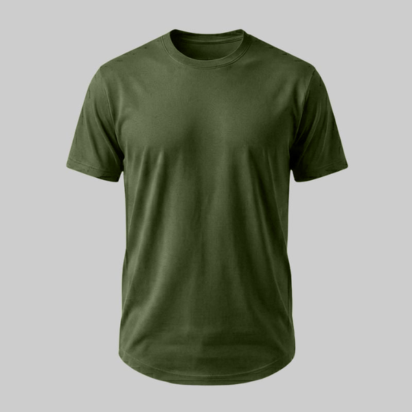Playera Verde con Corte Curvo - tono uniforme HdT