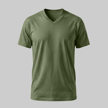 Playera Verde de Algodón Cuello en V