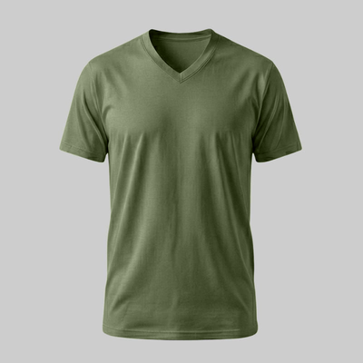 Playera Verde de Algodón Cuello en V