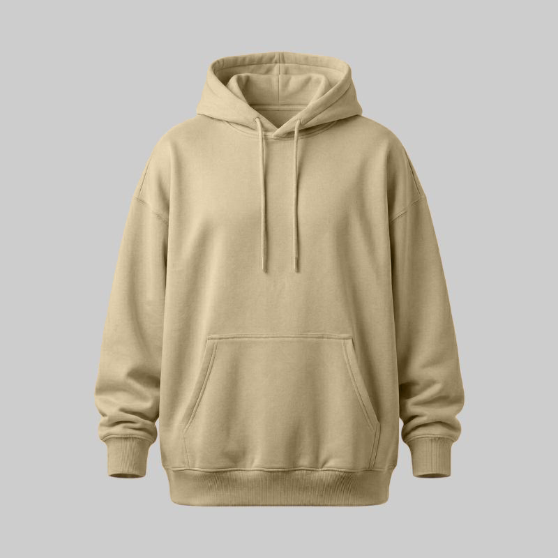 Sudadero Beige Oversize con Capucha - tono uniforme HdT