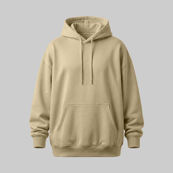 Sudadero Beige Oversize con Capucha - tono uniforme HdT