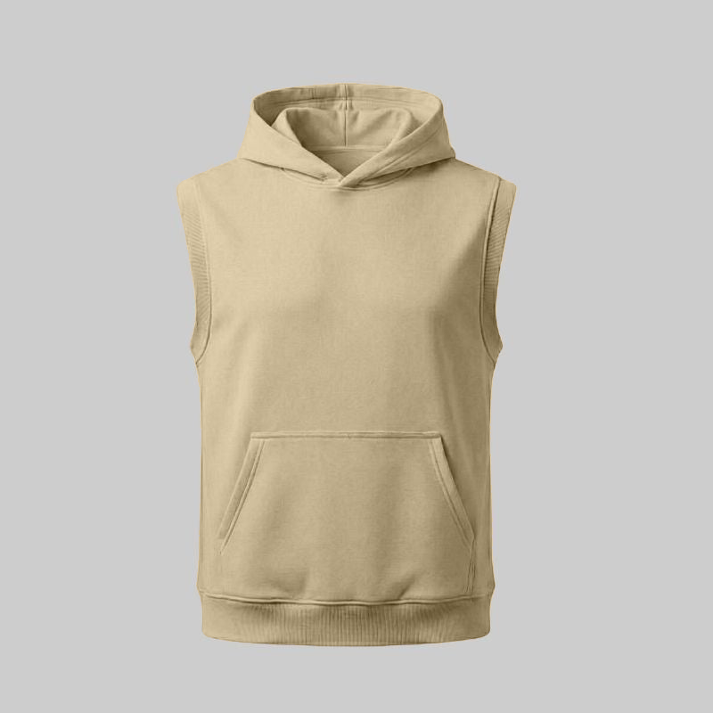 Sudadero Beige Sin Mangas - tono uniforme HdT