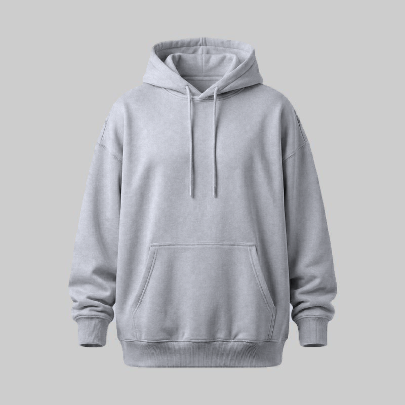Sudadero Gris Oversize con Capucha — frente