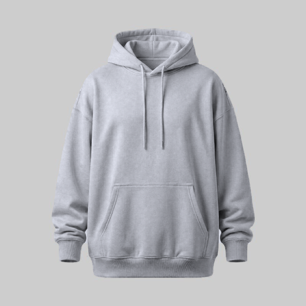 Sudadero Gris Oversize con Capucha — frente