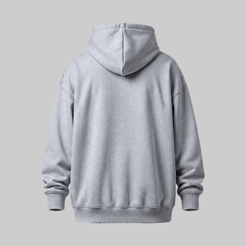 Sudadero Gris Oversize con Capucha — espalda