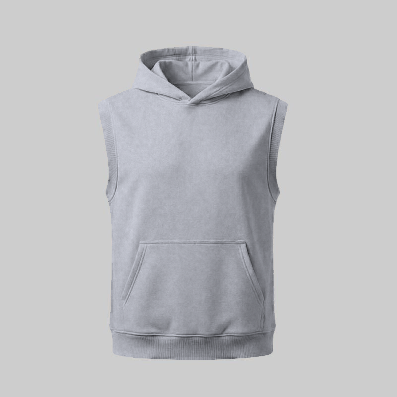 Sudadero Gris Sin Mangas — frente