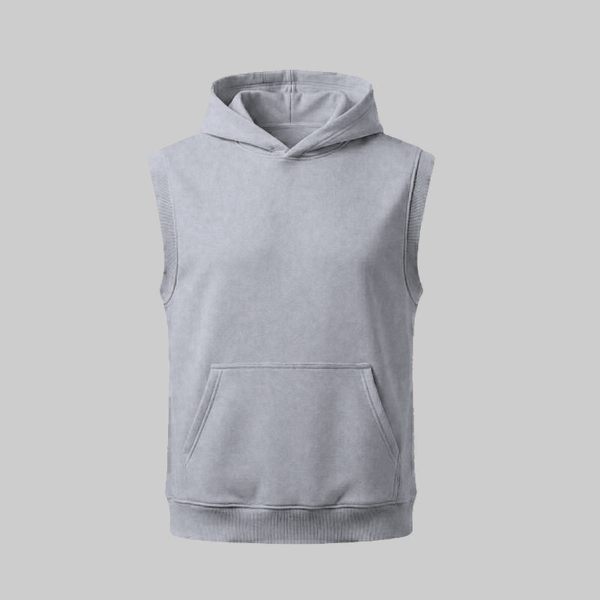 Sudadero Gris Sin Mangas — frente