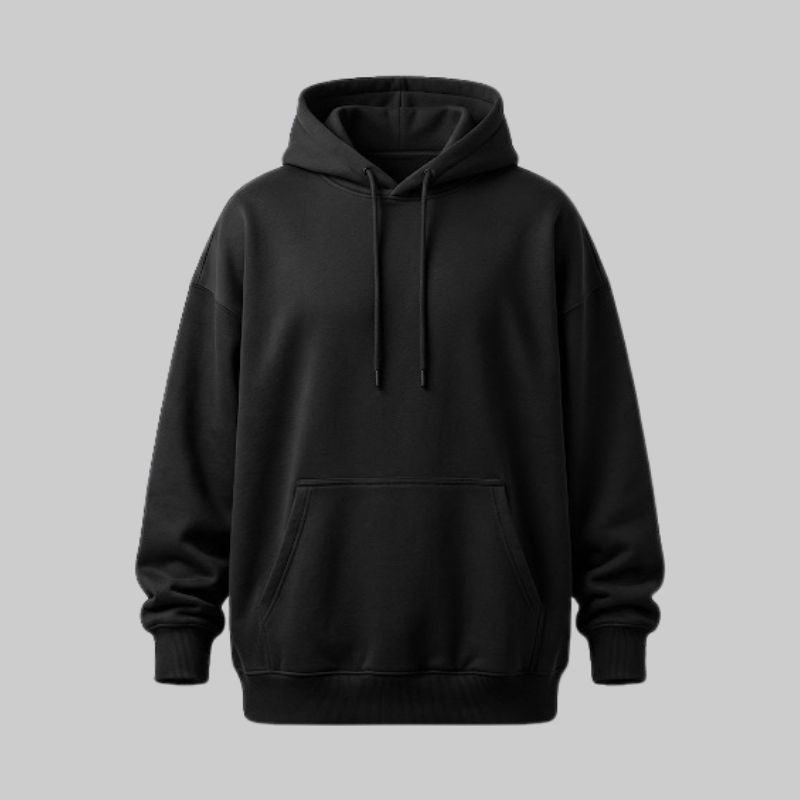 Sudadero Negro Oversize con Capucha - tono uniforme HdT