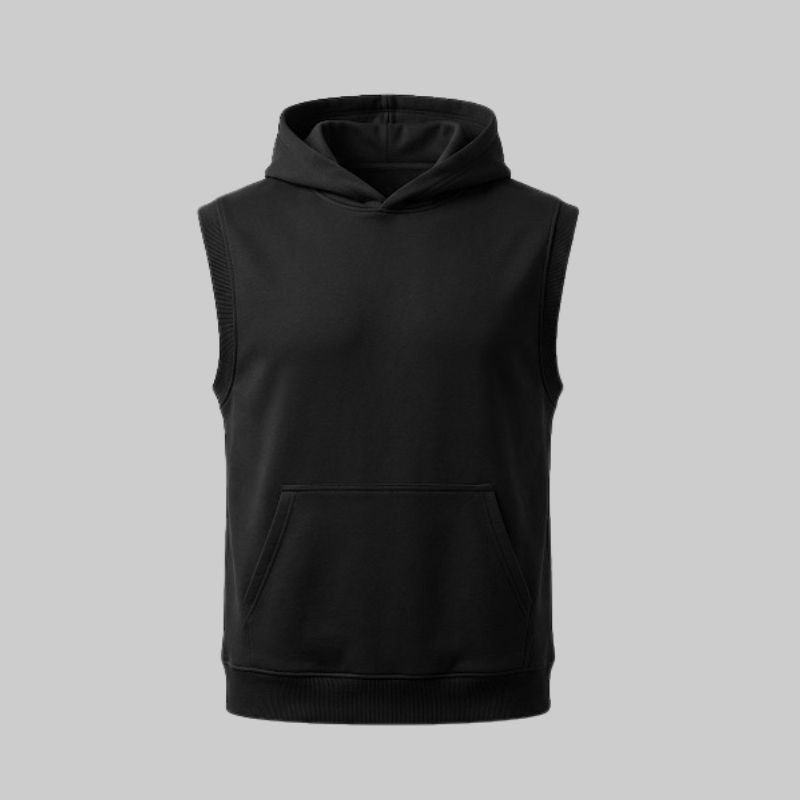 Sudadero Negro Sin Mangas - tono uniforme HdT