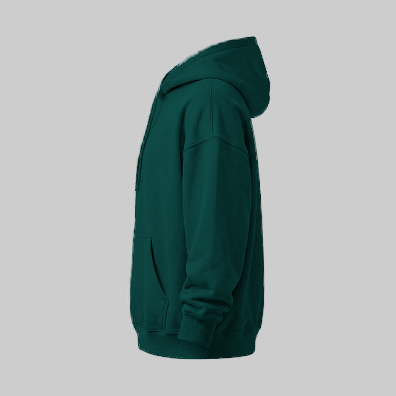 Sudadero Verde Botella Oversize con Capucha — lateral