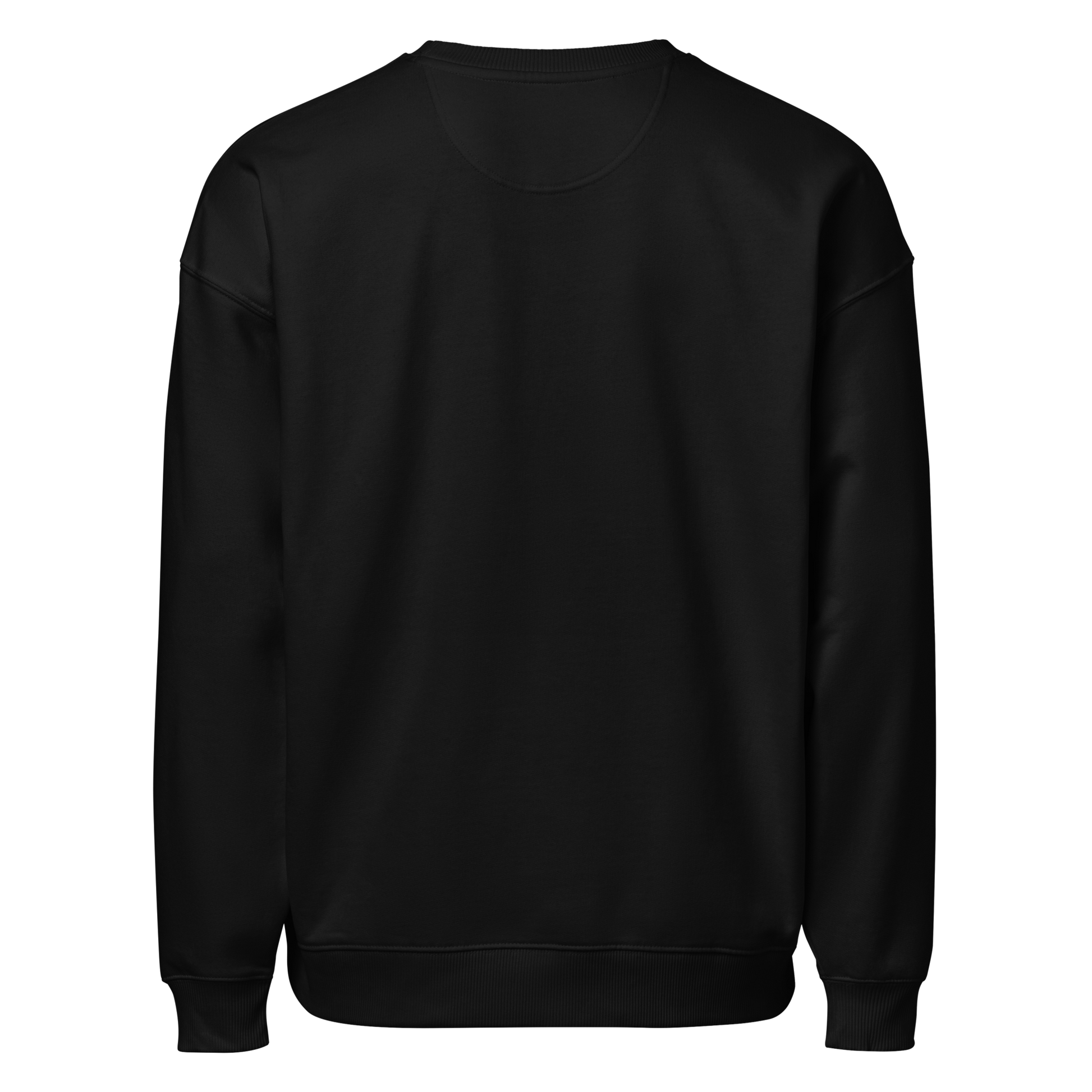 sudadero negro unisex con corte amplio y moderno