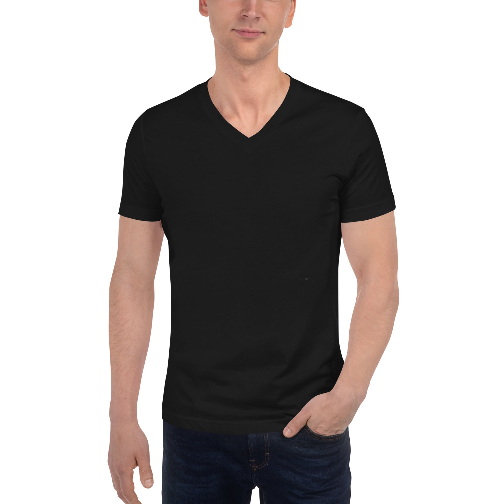 Camiseta Negra Cuello V - Elegancia y calidad en nuestra insignia. Descubre la perfección del algodón premium importado. envíos a Guatemala