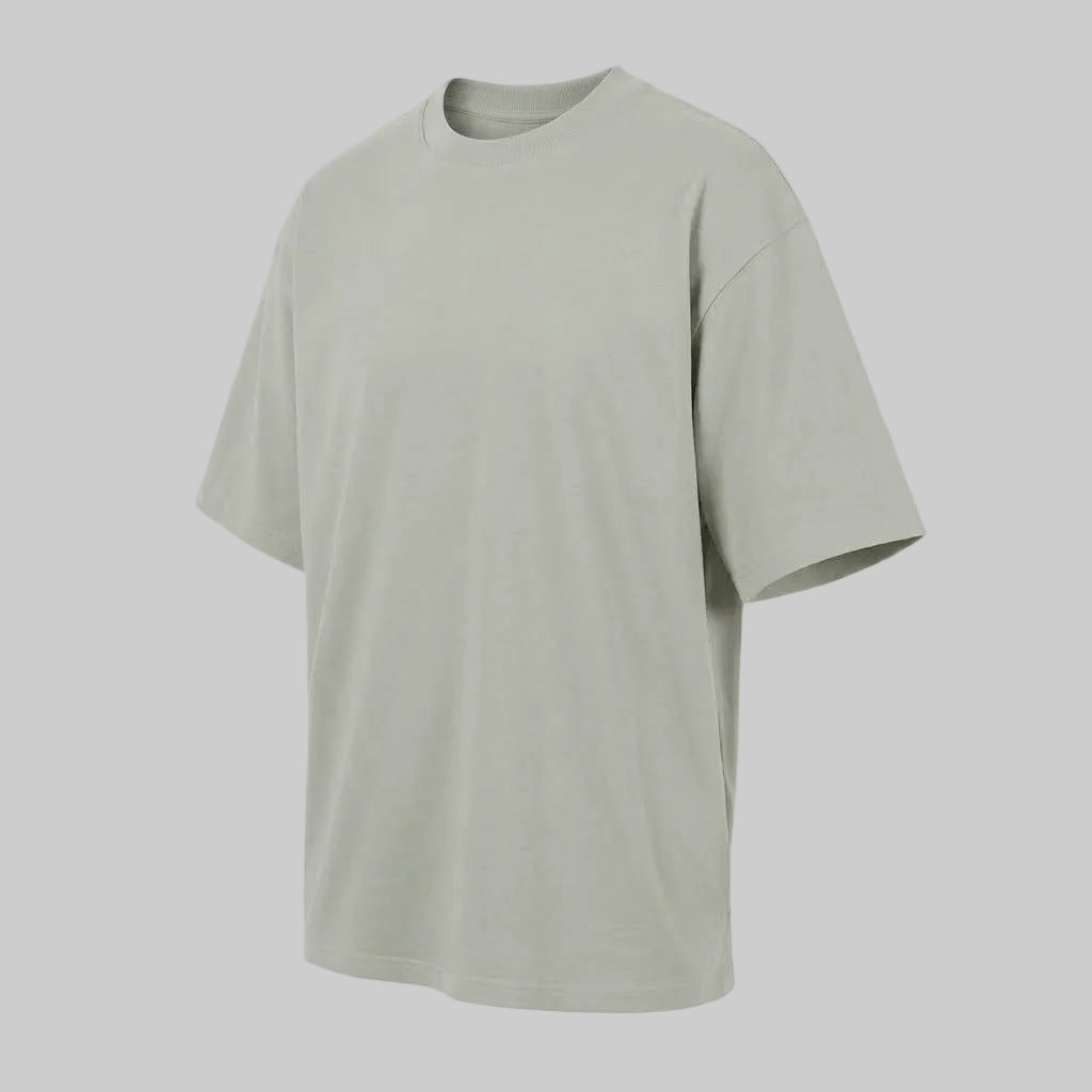Playera Oversize Verde Claro 300G — diagonal