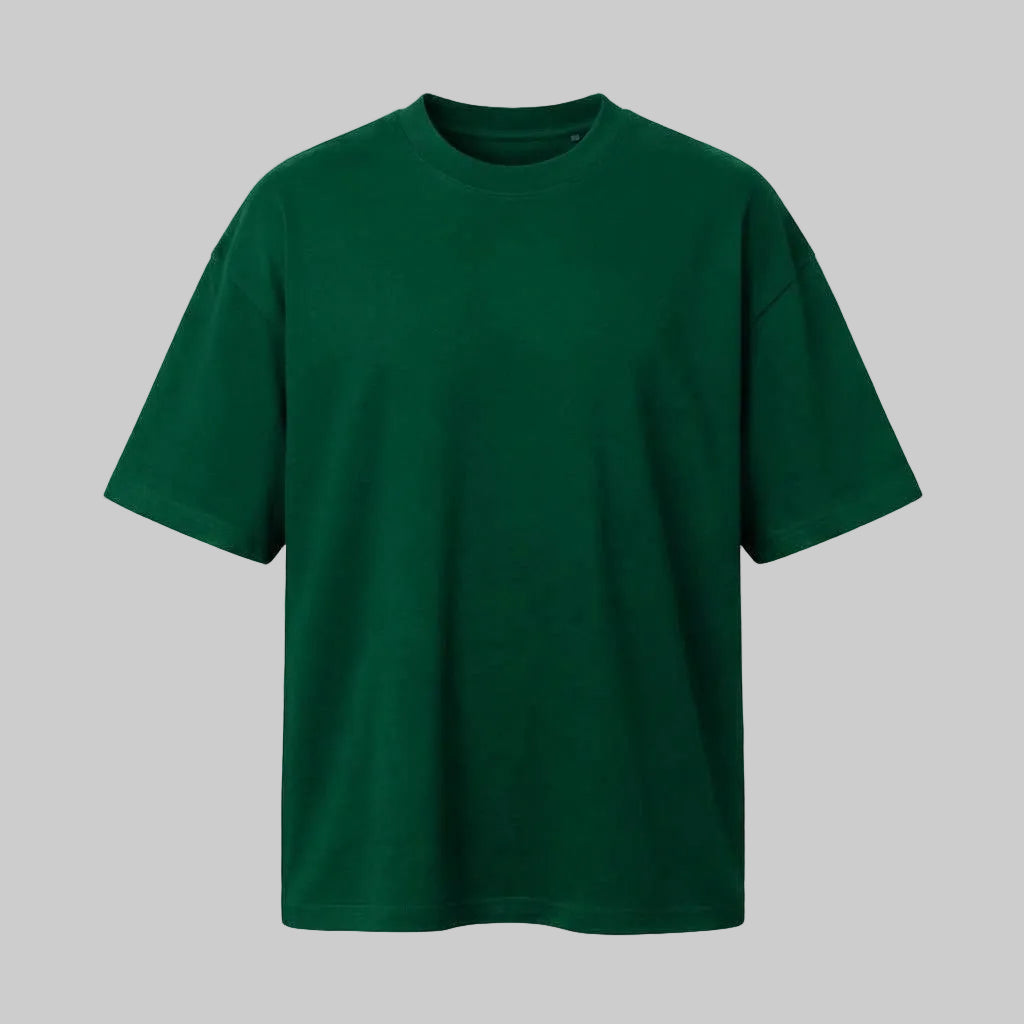 Playera Oversize Verde 260G Qatar — frente